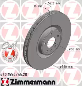 Тормозной диск ZIMMERMANN 460.1555.20