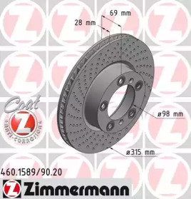 Тормозной диск ZIMMERMANN 460.1590.20