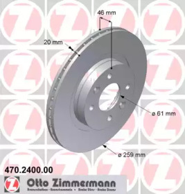 Тормозной диск ZIMMERMANN 470.2400.00