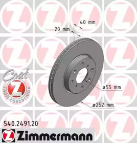 Тормозной диск ZIMMERMANN 540.2491.20