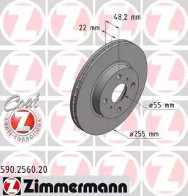 Тормозной диск ZIMMERMANN 590.2560.20