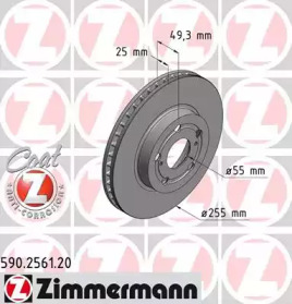 Тормозной диск ZIMMERMANN 590.2561.20