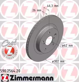 Тормозной диск ZIMMERMANN 590.2564.20