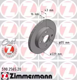 Тормозной диск ZIMMERMANN 590.2565.20