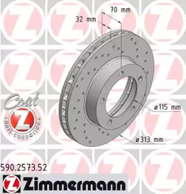 Тормозной диск ZIMMERMANN 590.2573.52