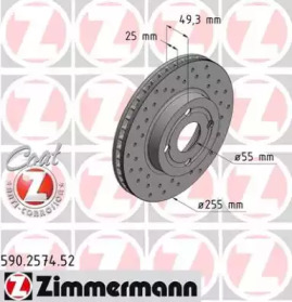 Тормозной диск ZIMMERMANN 590.2574.52