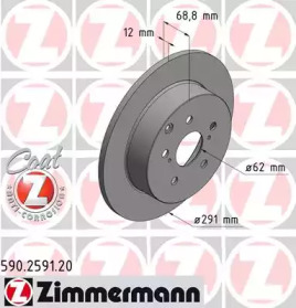 Тормозной диск ZIMMERMANN 590.2591.20