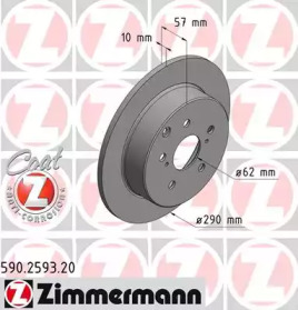 Тормозной диск ZIMMERMANN 590.2593.20