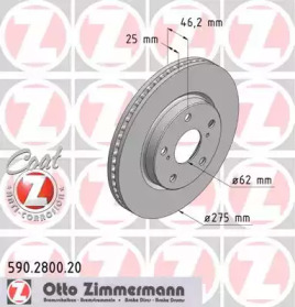 Тормозной диск ZIMMERMANN 590.2800.20