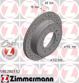 Тормозной диск ZIMMERMANN 590.2807.52