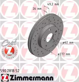 Тормозной диск ZIMMERMANN 590.2818.52