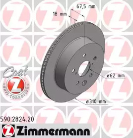 Тормозной диск ZIMMERMANN 590.2824.20