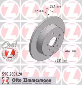 Тормозной диск ZIMMERMANN 590.2801.20