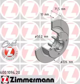 Тормозной диск ZIMMERMANN 600.1094.20