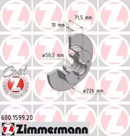 Тормозной диск ZIMMERMANN 600.1599.20