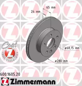 Тормозной диск ZIMMERMANN 600.1605.20