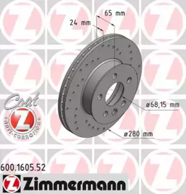 Тормозной диск ZIMMERMANN 600.1605.52