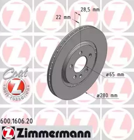 Тормозной диск ZIMMERMANN 600.1606.20