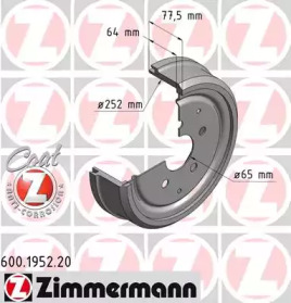 Тормозный барабан ZIMMERMANN 600.1952.20