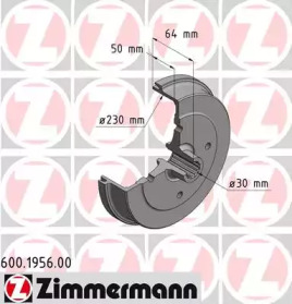 Тормозный барабан ZIMMERMANN 600.1956.00