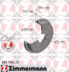 Тормозный барабан ZIMMERMANN 600.1964.20