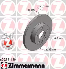 Тормозной диск ZIMMERMANN 600.3211.20