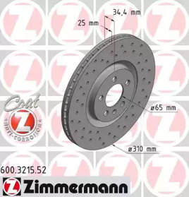 Тормозной диск ZIMMERMANN 600.3215.52