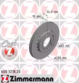 Тормозной диск ZIMMERMANN 600.3218.20