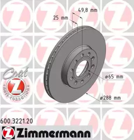 Тормозной диск ZIMMERMANN 600.3221.20