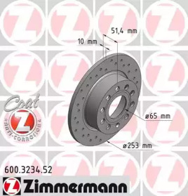 Тормозной диск ZIMMERMANN 600.3234.52