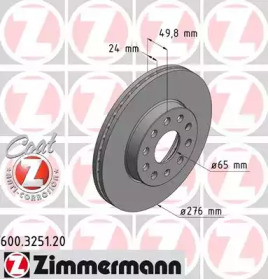 Тормозной диск ZIMMERMANN 600.3251.20