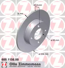 Тормозной диск ZIMMERMANN 600.1156.00