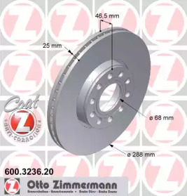 Тормозной диск ZIMMERMANN 600.3236.20