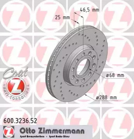 Тормозной диск ZIMMERMANN 600.3236.52