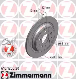 Тормозной диск ZIMMERMANN 610.1200.20