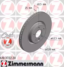 Тормозной диск ZIMMERMANN 610.3722.20