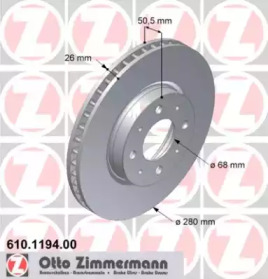 Тормозной диск ZIMMERMANN 610.1194.00