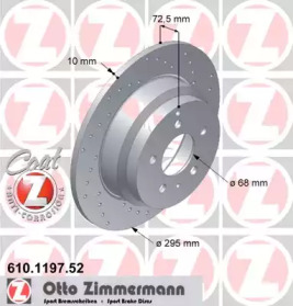 Тормозной диск ZIMMERMANN 610.1197.52