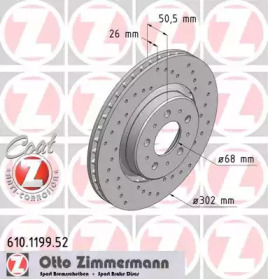 Тормозной диск ZIMMERMANN 610.1199.52