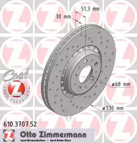 Тормозной диск ZIMMERMANN 610.3707.52