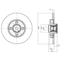 Тормозной диск DELPHI BG9053RS