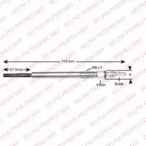 Свеча накаливания DELPHI HDS424