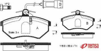 Комплект тормозных колодок METZGER 0134.02