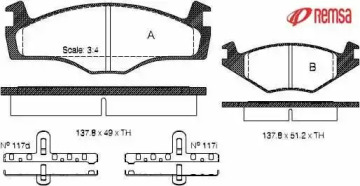 Комплект тормозных колодок METZGER 0171.60