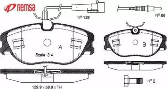 Комплект тормозных колодок METZGER 0305.44