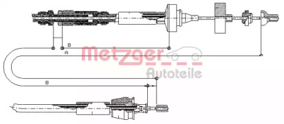 Трос, управление сцеплением METZGER 10.2962