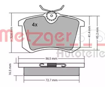 Комплект тормозных колодок METZGER 1170001