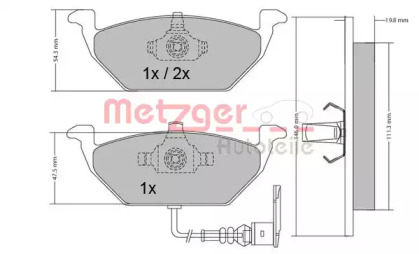 Комплект тормозных колодок METZGER 1170002