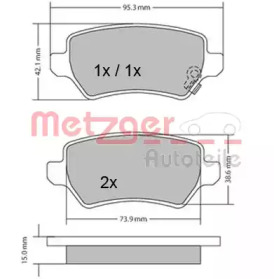 Комплект тормозных колодок METZGER 1170004