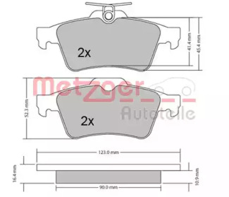 Комплект тормозных колодок METZGER 1170006